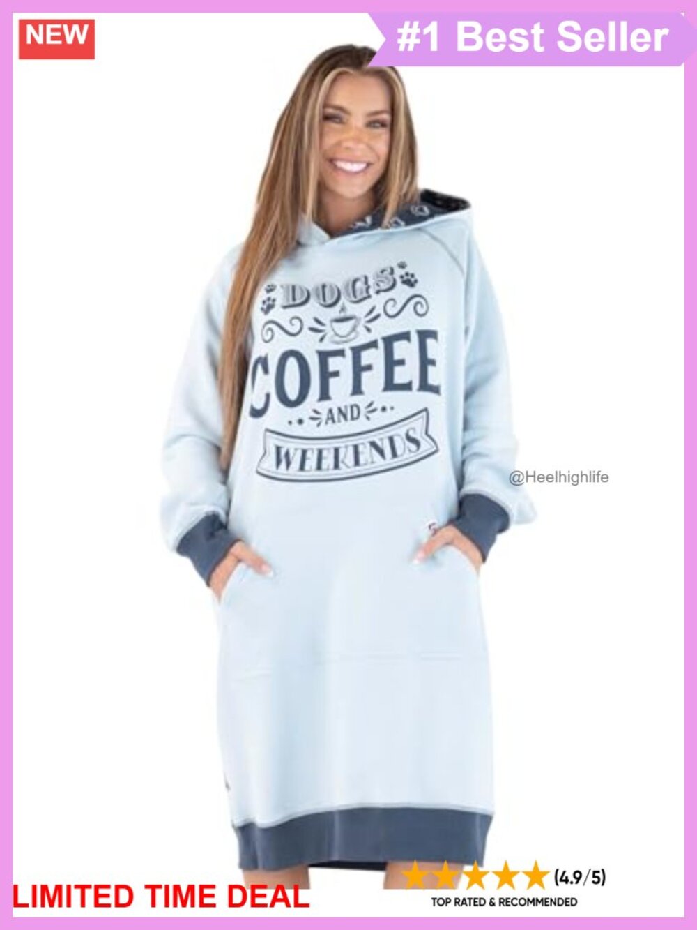 Oversized Hoodie Sweatshirt Dress Pullover Long Sleeve Warm Winter Nightgown